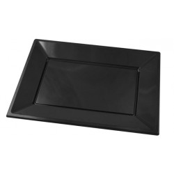 Bandejas de Plástico Negras 33 x 22,5cm (3 Uds)