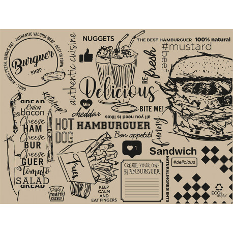 Mantel Individual Papel Ecológico 30x40cm Delicious (500 Uds)