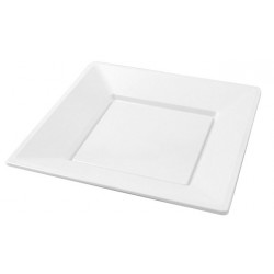 Platos de Plástico Cuadrados Blancos 17cm (6 Uds)