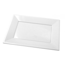 Bandejas de Plástico Blancas 33 x 22,5cm (3 Uds)