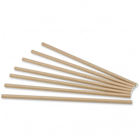 Pajitas de Papel Kraft Rectas Ø6mm x 20cm (6.000 Uds)