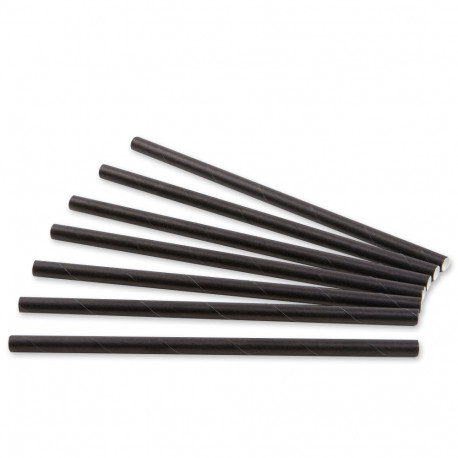Pajitas de Papel Kraft Rectas Ø6mm x 14cm (100 Uds)