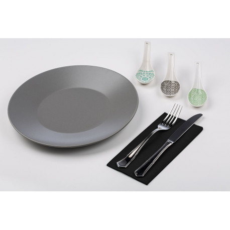 Servilletas de Papel Punta Punta 40x40cm Plegado 1/8 Negras (30 Uds)