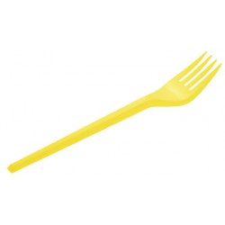 Tenedores de Plástico Amarillos 16,5cm (15 Uds)