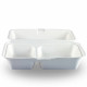 Envases Biodegradables con Dos Compartimentos Caña de Azúcar 24x16x8cm (50 Uds)
