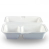 Envases Biodegradables con Dos Compartimentos Caña de Azúcar 24x16x8cm (50 Uds)