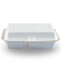 Envases Biodegradables con Dos Compartimentos Caña de Azúcar 24x16x8cm (50 Uds)