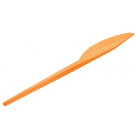 Cuchillos de Plástico Naranjas 16,5cm (15 Uds)
