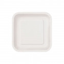 Platos Biodegradables de Cartón Blanco Cuadrados 18cm (50 Uds)