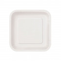 Platos Biodegradables de Cartón Blanco Cuadrados 20cm (50 Uds)