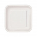 Platos Biodegradables de Cartón Blanco Cuadrados 23cm (500 Uds)