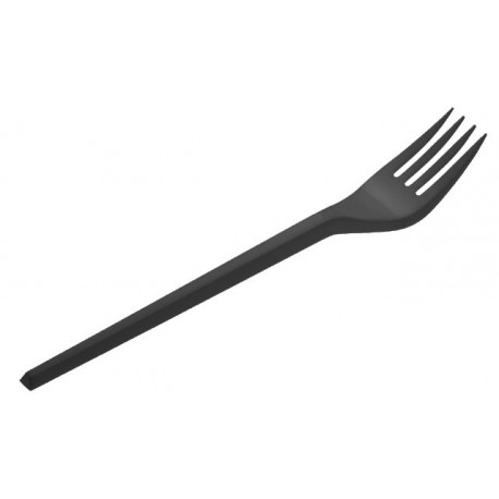 Tenedores de Plástico Negros 16,5cm (15 Uds)