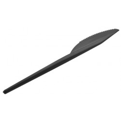Cuchillos de Plástico Negros 16,5cm (15 Uds)