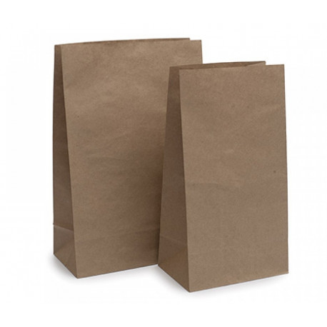 Bolsas de Papel Kraft Americanas 14+8x24cm (250 Uds)