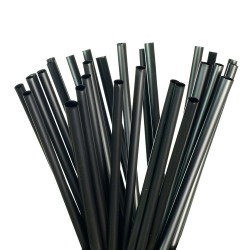 Pajitas Biodegradables Rectas Negras Ø8mm x 25cm (500 Uds)