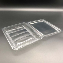 Envases Loncheados con Tapa H27 Grande Plástico PET Transparentes (50 Uds)