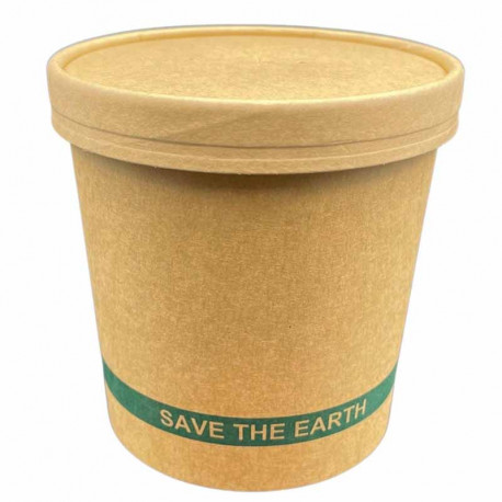 Tarrinas de Cartón Kraft con Tapa 780ml (25 Uds)