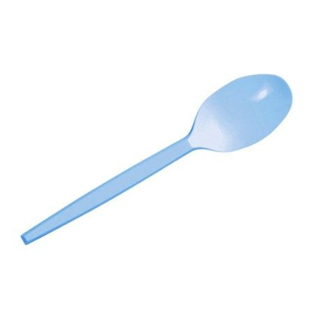 Cucharitas de Plástico Café / Postre Azul Baby 12,5cm (15 Uds)