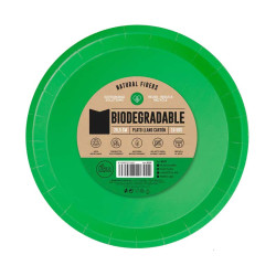 Platos Biodegradables de Cartón Verde 20,5cm (10 Uds)