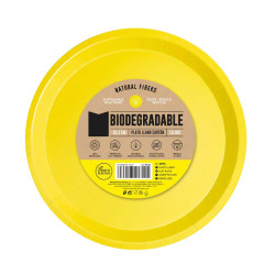 Platos Biodegradables de Cartón Amarillo 20,5cm (520 Uds)