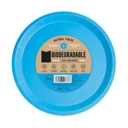 Platos Biodegradables de Cartón Azul 20,5cm (520 Uds)