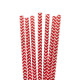 Pajitas de Papel Rectas Rayadas Rojas Ø6mm x 20cm (100 Uds)