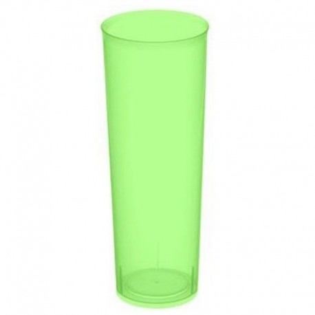 Vasos de Plástico PP Tubo "Irrompibles" Verde Flúor 300ml (6 Uds)