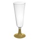 Copas de Cava de Plástico Pie Dorado 150 ml (4 Uds)