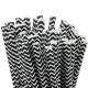 Pajitas de Papel Rectas Rayadas Negras Ø6mm x 20cm (6.000 Uds)