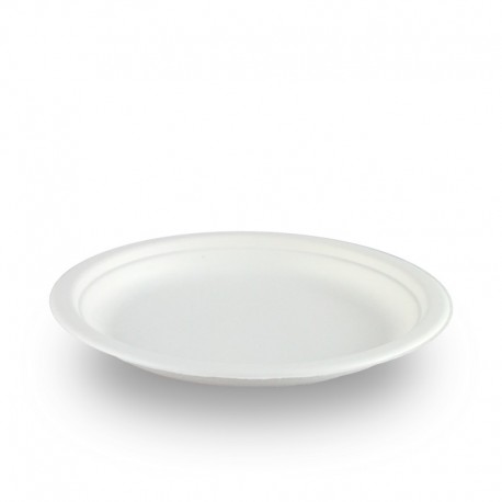 Platos Biodegradables Caña de Azúcar Postre 17cm (50 Uds)