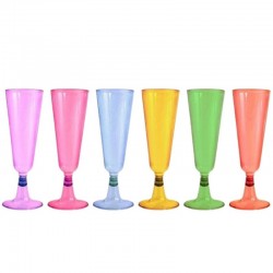 Copas de Cava de Plástico Colores Surtidos 150ml (168 Uds)