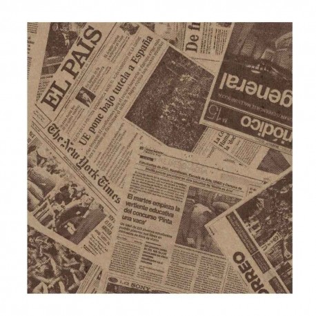 Papel Antigrasa Periódico Kraft 20x20cm (3.000 Uds)