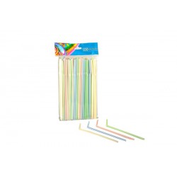 Cañas Flexibles a Rayas 21cm (100 Uds)