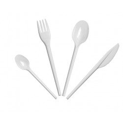 Set de Cubiertos, Tenedor, Cuchara, Cuchillo y Cucharita Postre-Café (500 Uds)