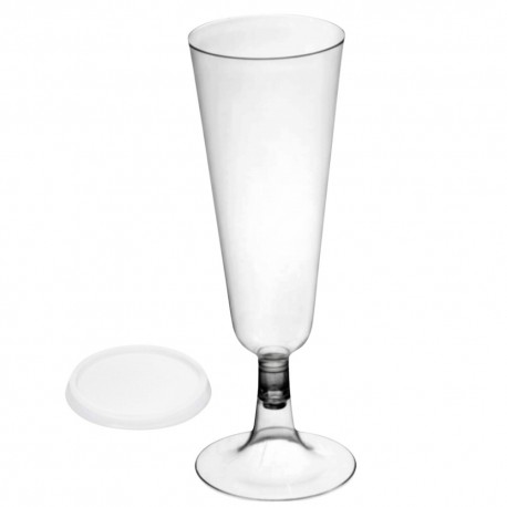 Copas de Cava de Plástico CON TAPA 150ml Transparentes (500 Uds)