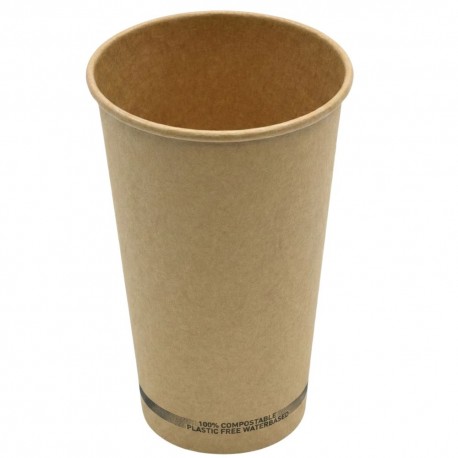 Vasos Biodegradables de Cartón Kraft 16Oz/480ml Ø9cm