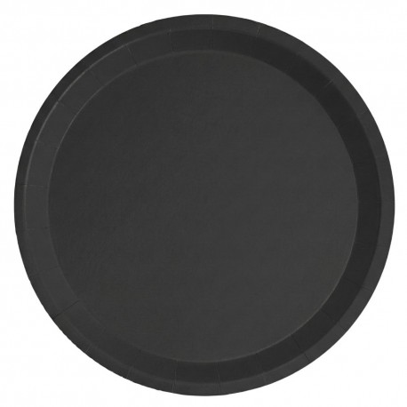 Platos Biodegradables Negros de Cartón 20,5cm