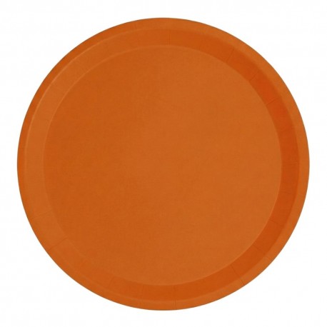 Platos Biodegradables Naranjas de Cartón 20,5cm (520 Uds)