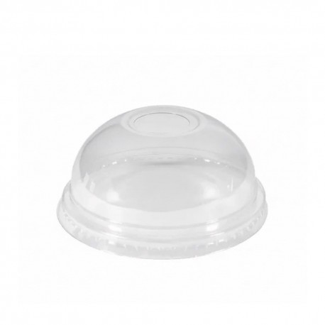 Tapas Cúpula Ø 7,8cm con Agujero para vaso PET (100 Uds)