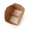 Envases de Cartón Kraft Take Away 2 Compartimentos 1.300ml (50 Uds)