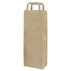 Bolsas de Papel Kraft con Asas para Botellas 18+9x37cm 80gr (100 Uds)