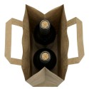 Bolsas de Papel Kraft con Asas para Botellas 18+9x37cm 80gr (100 Uds)