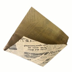 Bolsas de Papel Antigrasa Kraft Abiertas 2 Lados 15x15cm News (3.000 Uds)