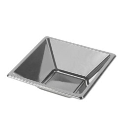 Cuencos de Plástico PS Cuadrados Plateados 12x12cm (4 Uds)