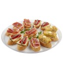 Bandeja Redonda de Plástico PS Lux Transparente Reutilizable 34cm (1 Uds)