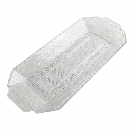 Bandeja de Plástico PS Lux Transparente Reutilizable 37x14,5cm (1 Uds)