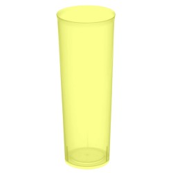 Vasos de Plástico PP Tubo "Irrompibles" Amarillo Flúor 300ml (6 Uds)