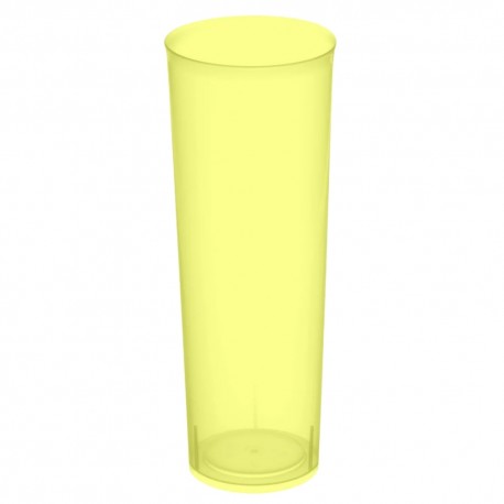 Vasos de Plástico PP Tubo "Irrompibles" Amarillo Flúor 300ml (360 Uds)