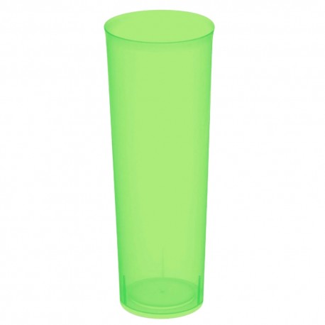 Vasos de Plástico PP Tubo "Irrompibles" Verde Flúor 300ml (6 Uds)
