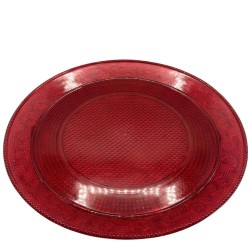 Bandeja Redonda de Plástico PS Lux Rojo Translúcido Reutilizable 30cm (1 Uds)